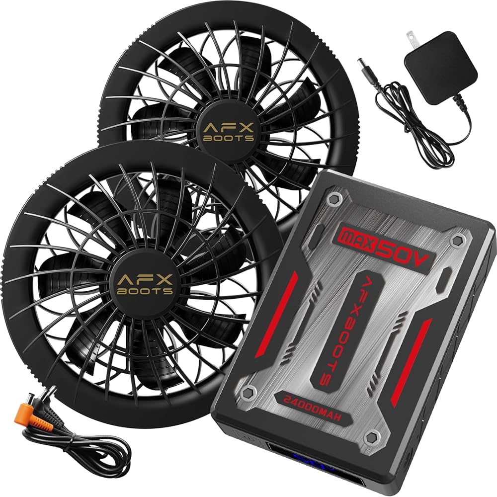 ★新品★空調服ファンバッテリーセット　AFXBOOTS 50V Amazon.co.jp: [AFXBoots] 【2025年最強 業界超高出力50V